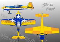 yak 54Pilot RC yellow blue star